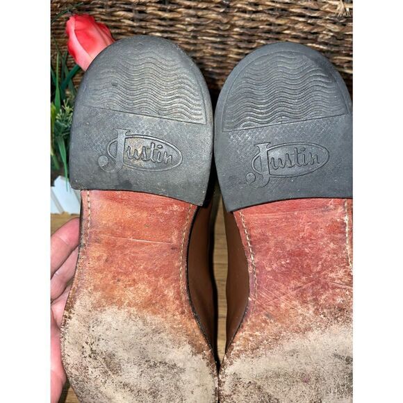 Roper Boots By Justin Classic Tan  Rancher/Cowboy Boot Size 11.5-RARE - Picture 7 of 16